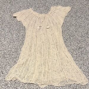 Cream Crochet Knit Dress
